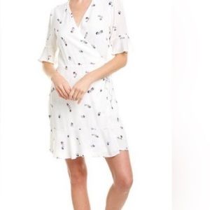 Rails Womens‎ Aimee Kyoto floral feminine Wrap Mini Dress White m 6 8 new